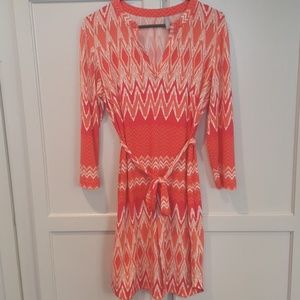 Coral flame stitch dress from Pea in the Pod